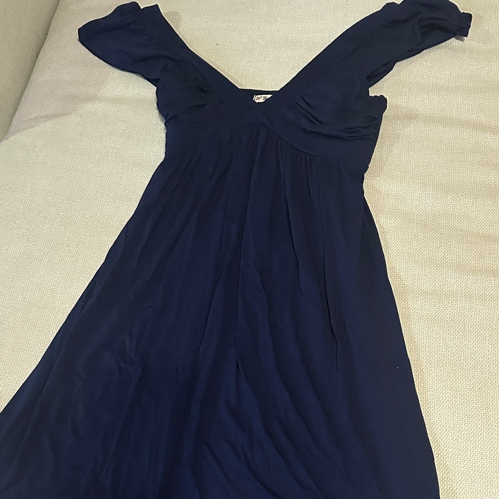 Forever 21 Elegant Navy Long Sleeve Dress